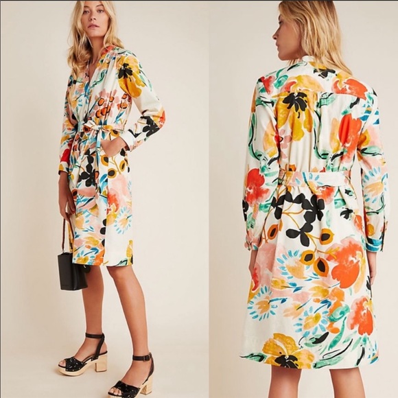 Anthropologie Dresses & Skirts - Anthropologie Rilke Poplin Floral Shirtdress NWT